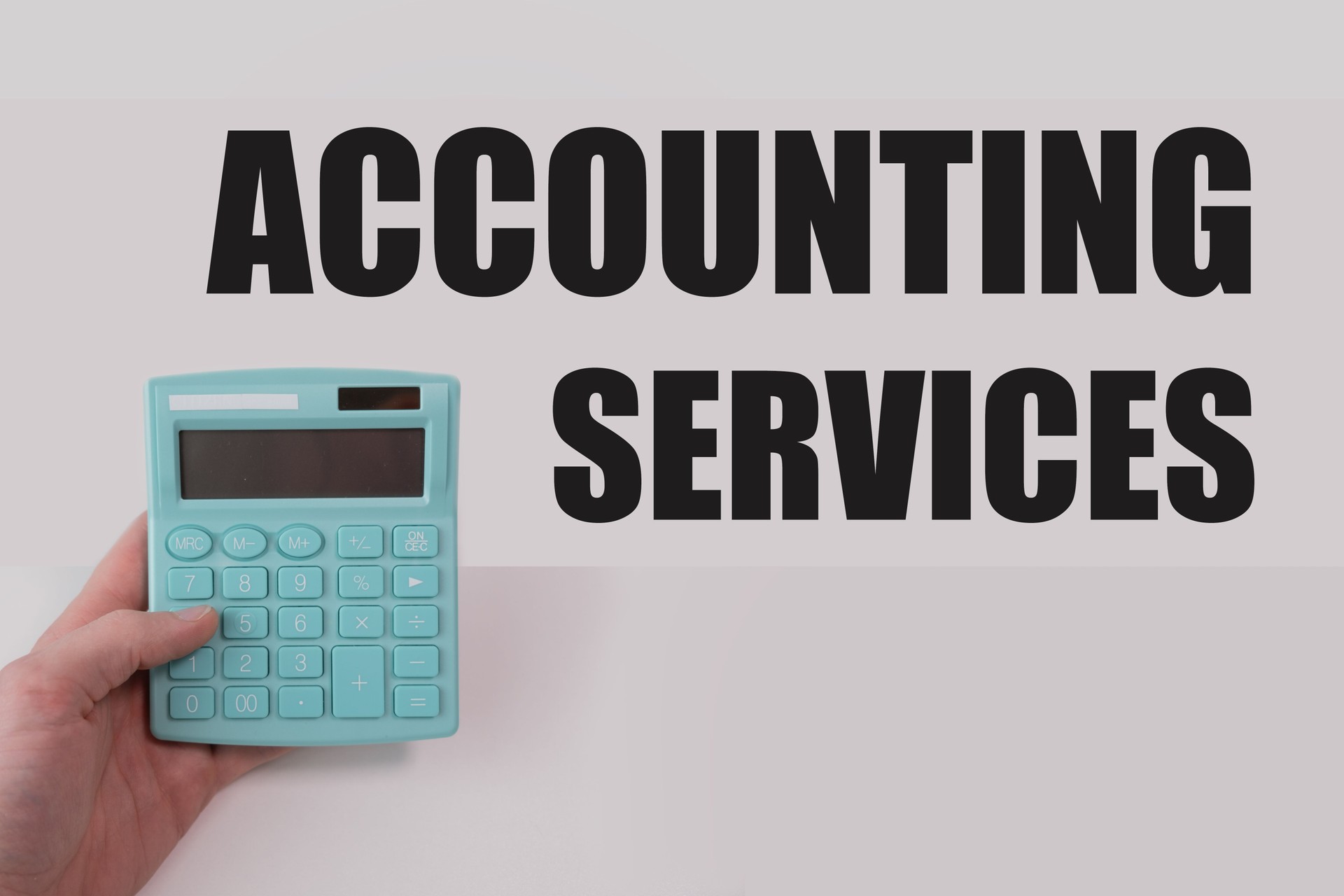 accounting services, concept using text, light background