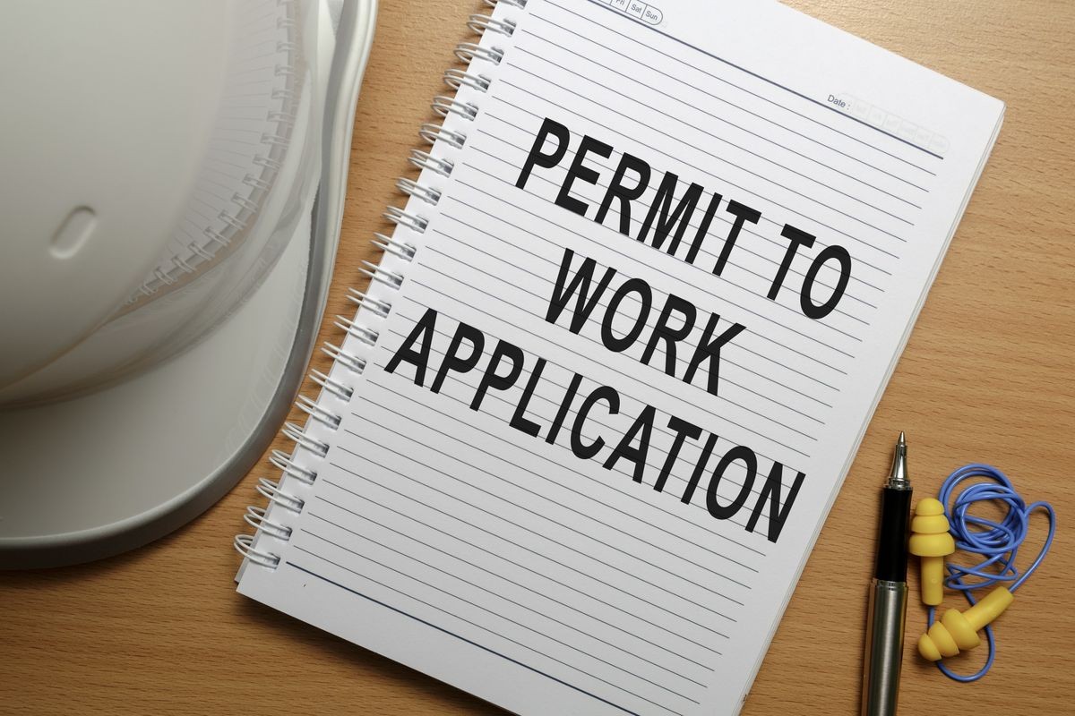 Business conceptual - Safety at workplace focusing on Permit To Work Application